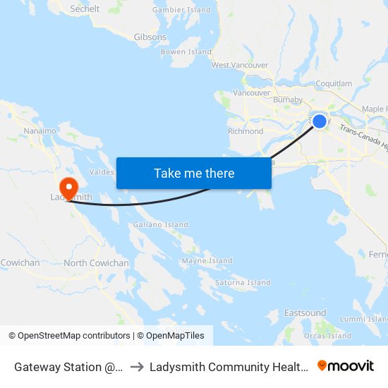 Gateway Station @ Bay 3 to Ladysmith Community Health Centre map