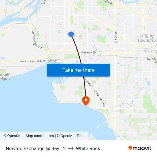 Newton Exchange @ Bay 12 to White Rock map