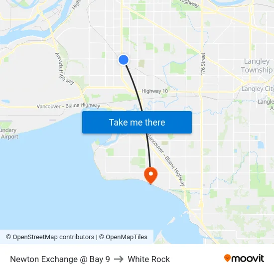 Newton Exchange @ Bay 9 to White Rock map