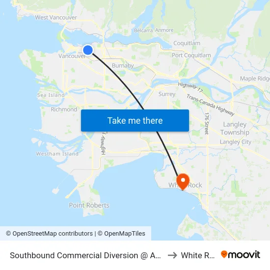 Southbound Commercial Diversion @ Adanac St to White Rock map
