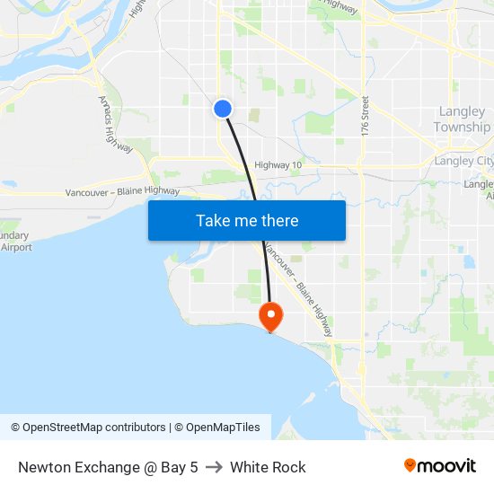 Newton Exchange @ Bay 5 to White Rock map