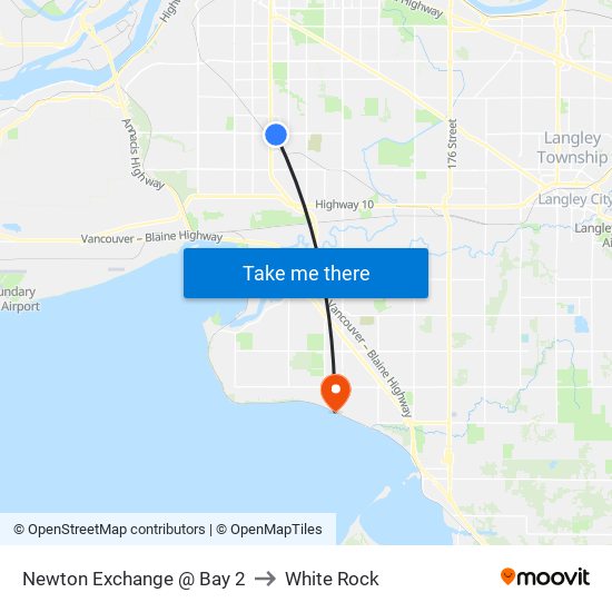 Newton Exchange @ Bay 2 to White Rock map