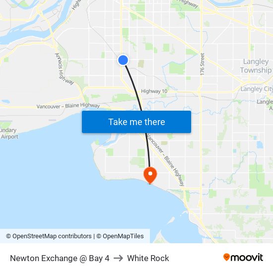 Newton Exchange @ Bay 4 to White Rock map