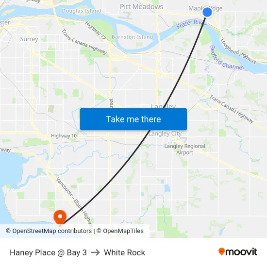 Haney Place @ Bay 3 to White Rock map