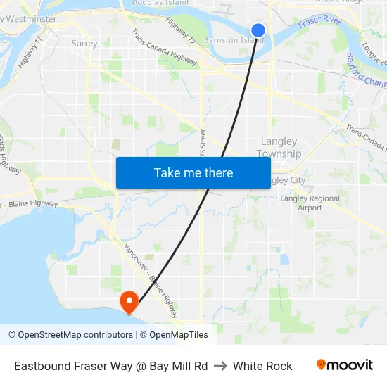 Eastbound Fraser Way @ Bay Mill Rd to White Rock map