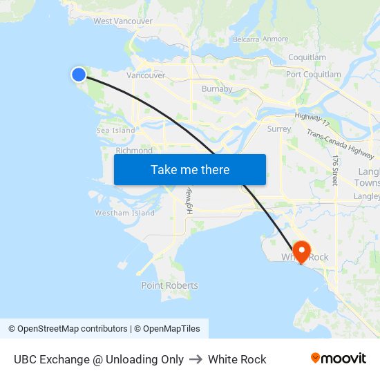 UBC Exchange @ Unloading Only to White Rock map