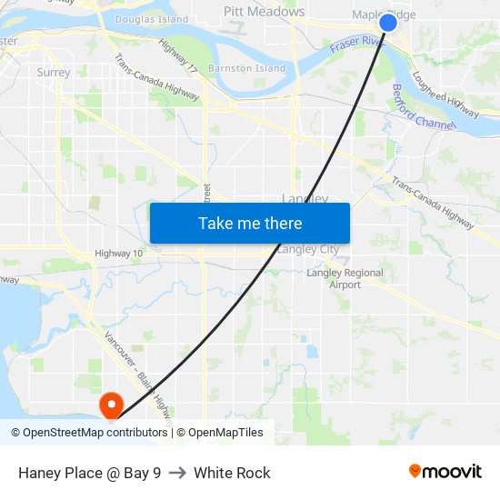 Haney Place @ Bay 9 to White Rock map