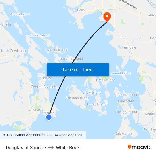 Douglas at Simcoe to White Rock map