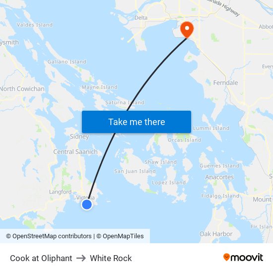 Cook at Oliphant to White Rock map