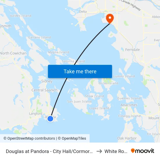 Douglas at Pandora - City Hall/Cormorant to White Rock map