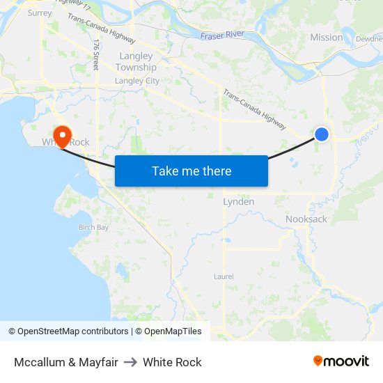 Mccallum & Mayfair to White Rock map