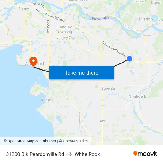 31200 Blk Peardonville Rd to White Rock map