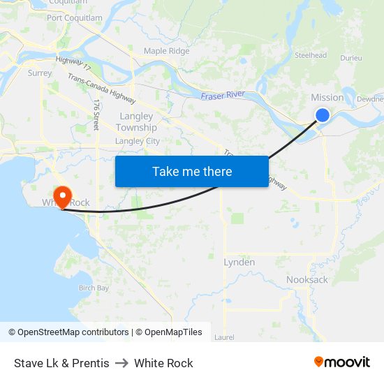 Stave Lk & Prentis to White Rock map