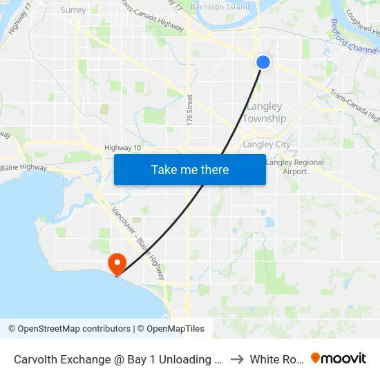 Carvolth Exchange @ Bay 1 Unloading Only to White Rock map