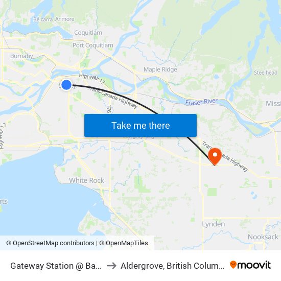 Gateway Station @ Bay 1 to Aldergrove, British Columbia map