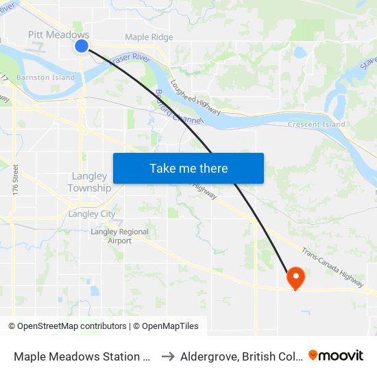 Maple Meadows Station @ Bay 2 to Aldergrove, British Columbia map