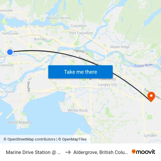 Marine Drive Station @ Bay 2 to Aldergrove, British Columbia map