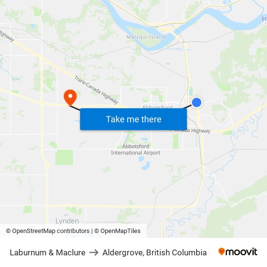 Laburnum & Maclure to Aldergrove, British Columbia map