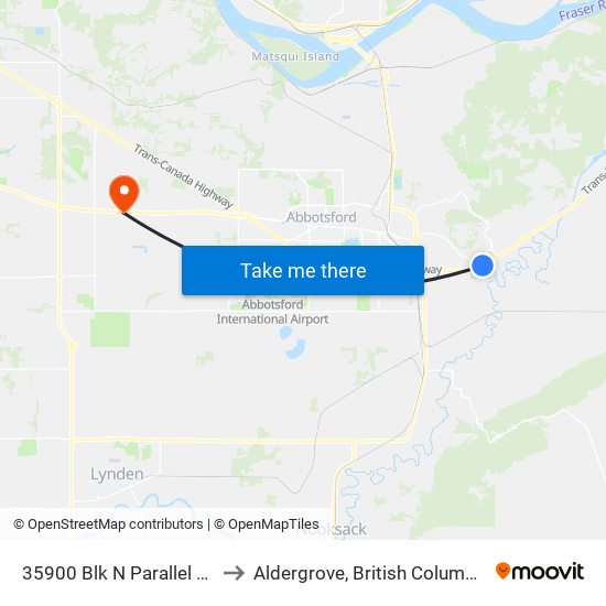 35900 Blk N Parallel Rd to Aldergrove, British Columbia map