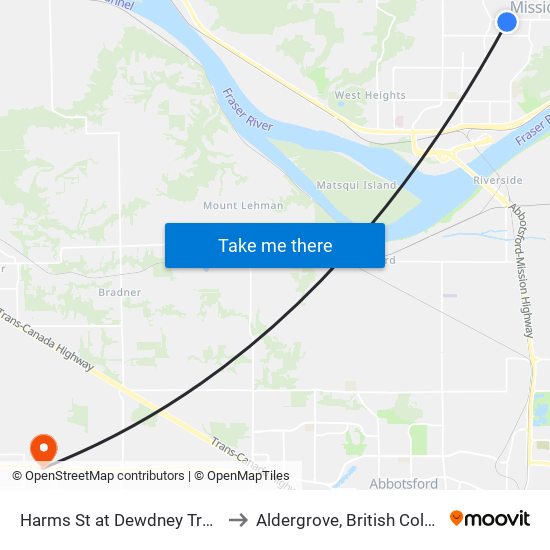 Harms & Dewdney Trunk to Aldergrove, British Columbia map