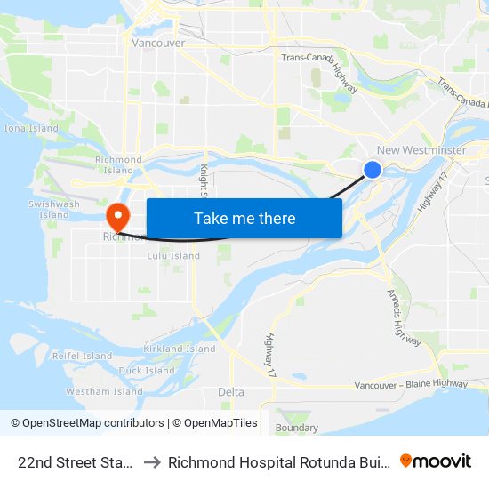 22nd Street Station to Richmond Hospital Rotunda Building map