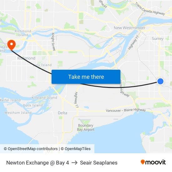 Newton Exchange @ Bay 4 to Seair Seaplanes map