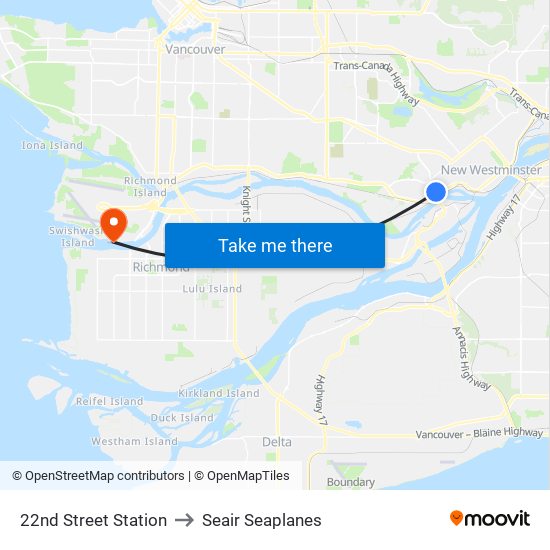 22nd Street Station to Seair Seaplanes map