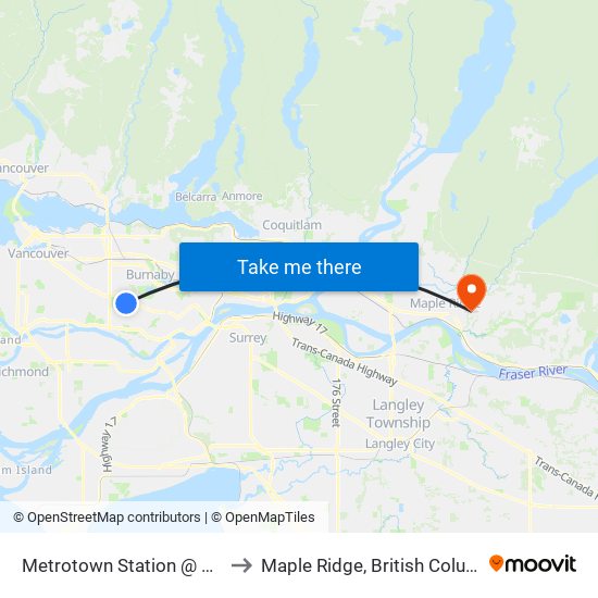 Metrotown Station @ Bay 4 to Maple Ridge, British Columbia map
