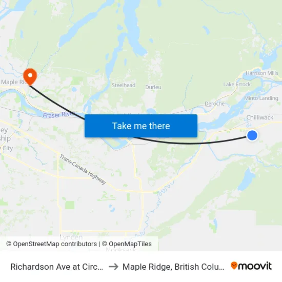 Richardson Ave at Circle Dr to Maple Ridge, British Columbia map