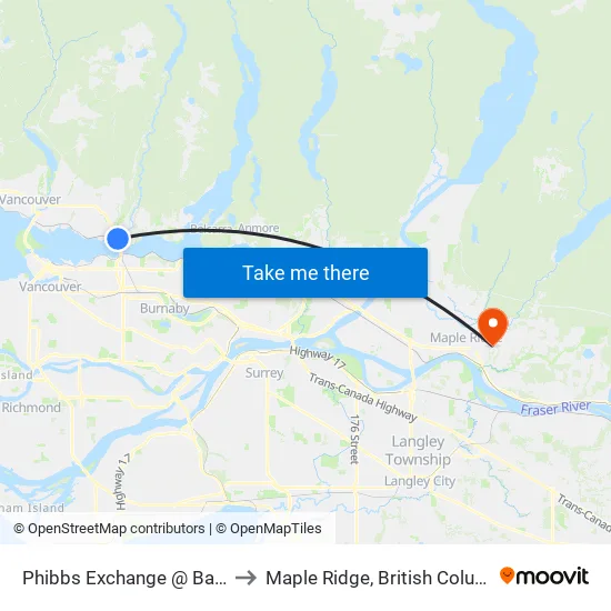 Phibbs Exchange @ Bay 11 to Maple Ridge, British Columbia map