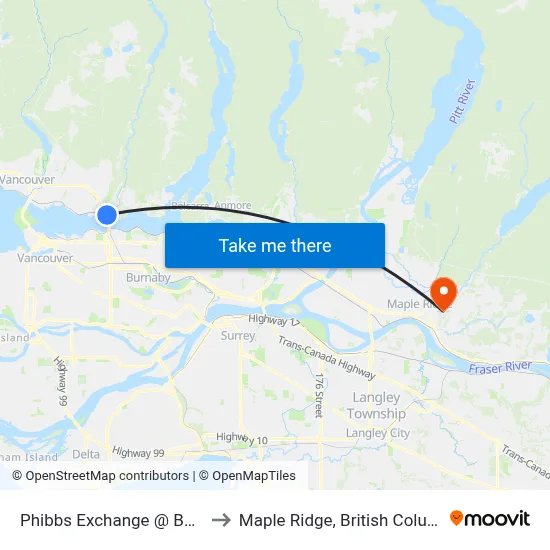 Phibbs Exchange @ Bay 11 to Maple Ridge, British Columbia map