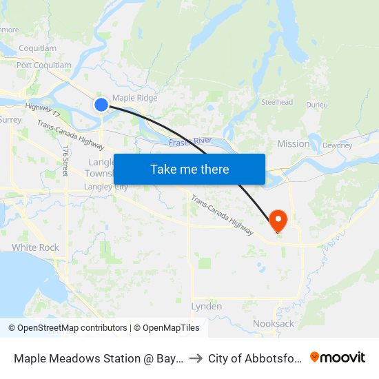 Maple Meadows Station @ Bay 2 to City of Abbotsford map