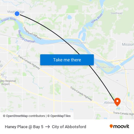 Haney Place @ Bay 5 to City of Abbotsford map