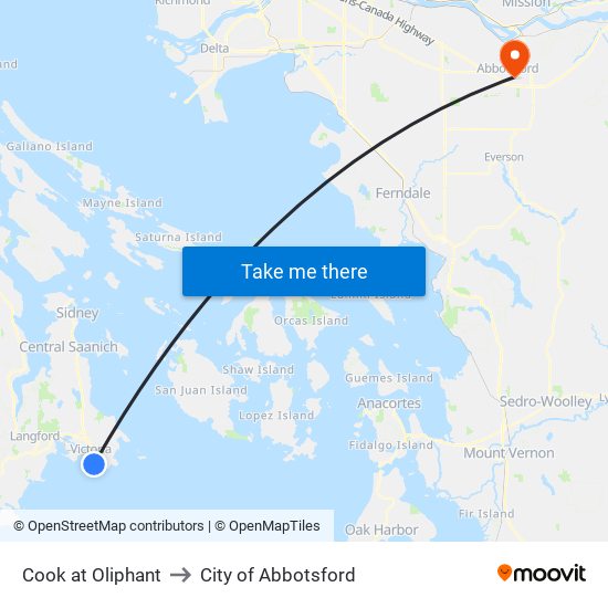 Cook at Oliphant to City of Abbotsford map