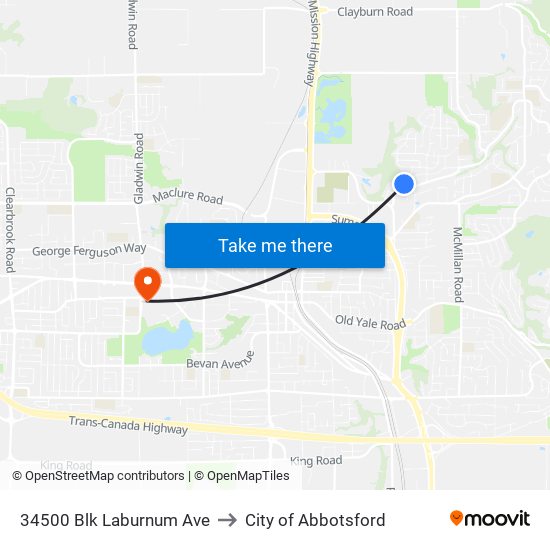 34500 Blk Laburnum Ave to City of Abbotsford map