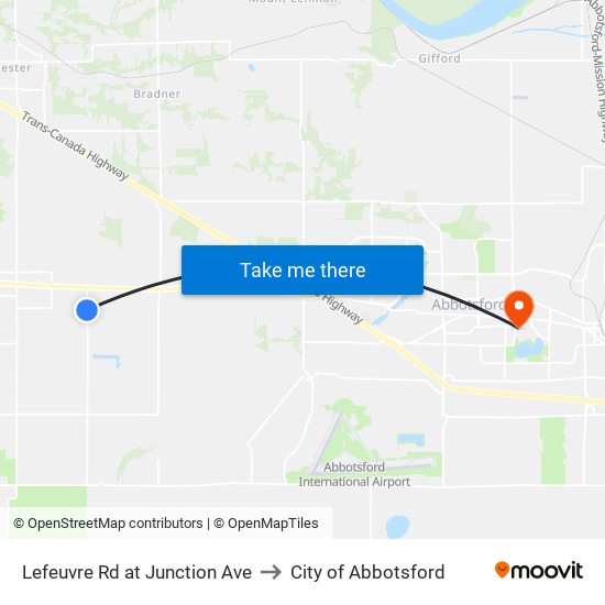 Lefeuvre Rd at Junction Ave to City of Abbotsford map