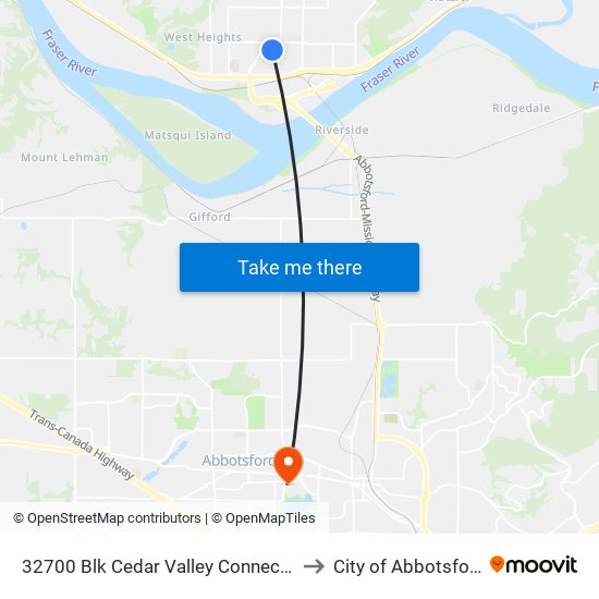 32700 Blk Cedar Valley Connector to City of Abbotsford map