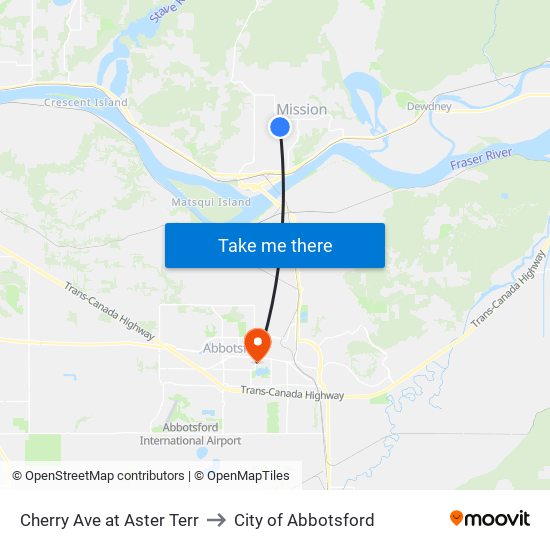 Cherry & Aster to City of Abbotsford map