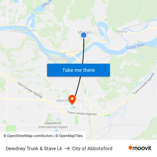 Dewdney Trunk & Stave Lk to City of Abbotsford map