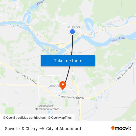 Stave Lk & Cherry to City of Abbotsford map