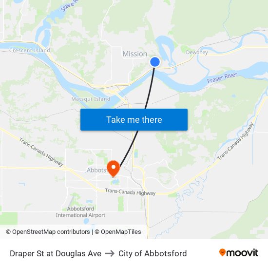 Draper & Douglas to City of Abbotsford map