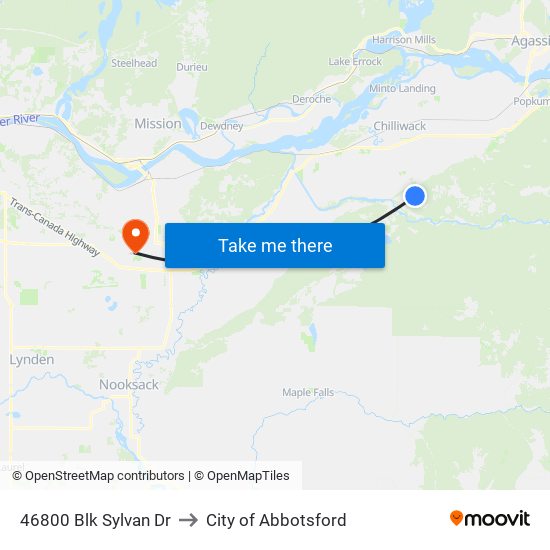 46800 Blk Sylvan Dr to City of Abbotsford map