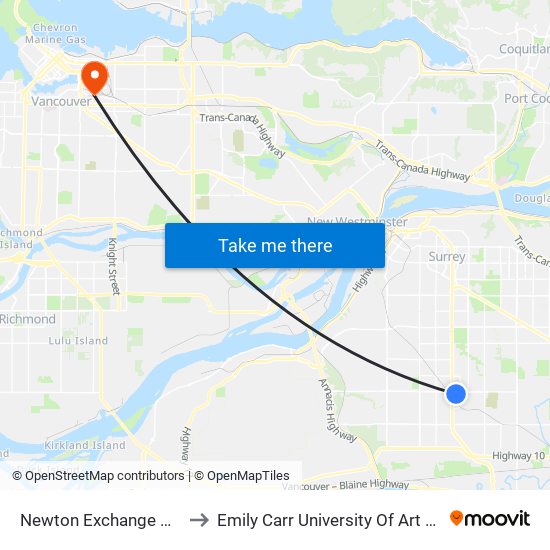 Newton Exchange @ Bay 10 to Emily Carr University Of Art And Design map