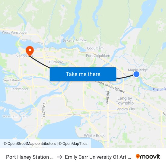 Port Haney Station @ Bay 1 to Emily Carr University Of Art And Design map