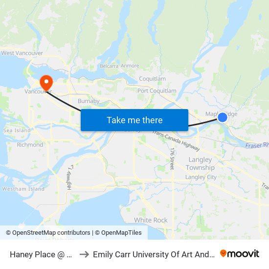 Haney Place @ Bay 5 to Emily Carr University Of Art And Design map