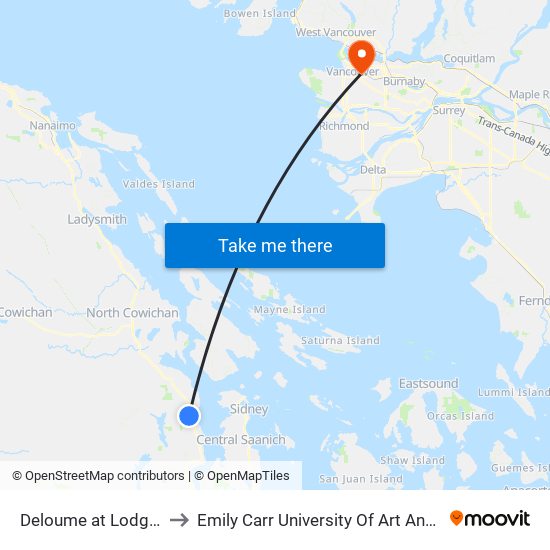 Deloume at Lodgepole to Emily Carr University Of Art And Design map