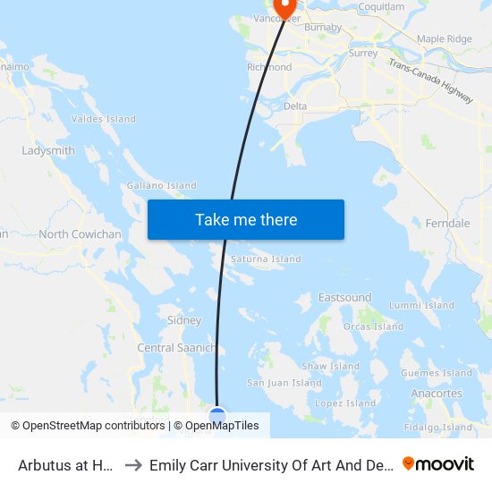 Arbutus at Haro to Emily Carr University Of Art And Design map