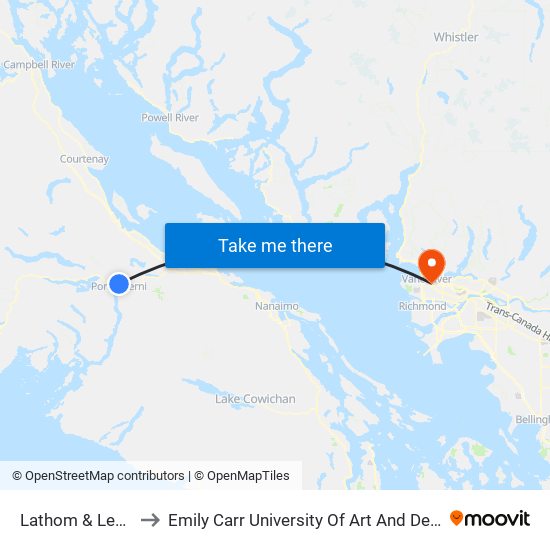 Lathom & Leslie to Emily Carr University Of Art And Design map