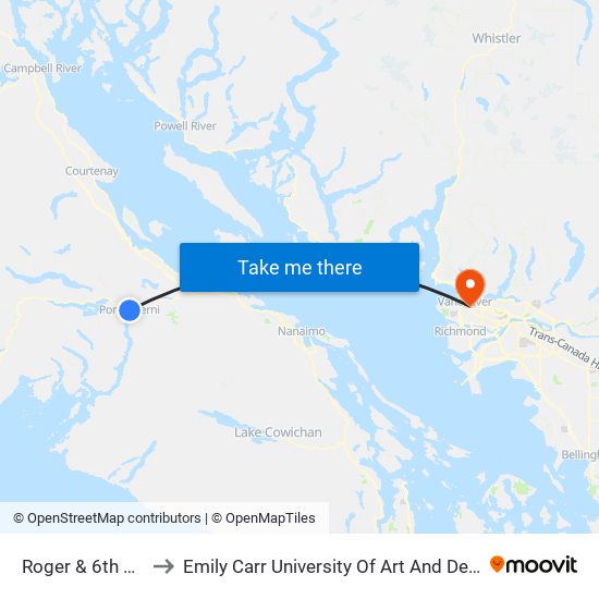 Roger & 6th Ave to Emily Carr University Of Art And Design map