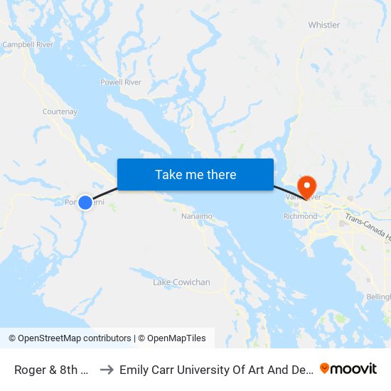 Roger & 8th Ave to Emily Carr University Of Art And Design map